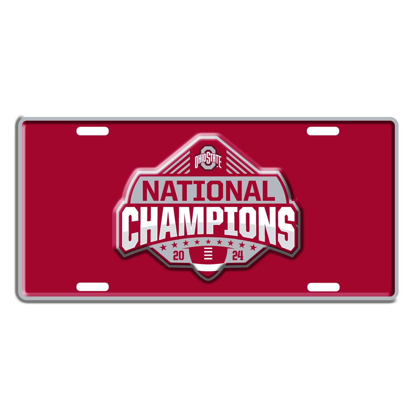 Official Ohio State 2024 National Champions Logo 12"x6" Metal Plate Flat - Ohio State Buckeyes - Flyclothing LLC