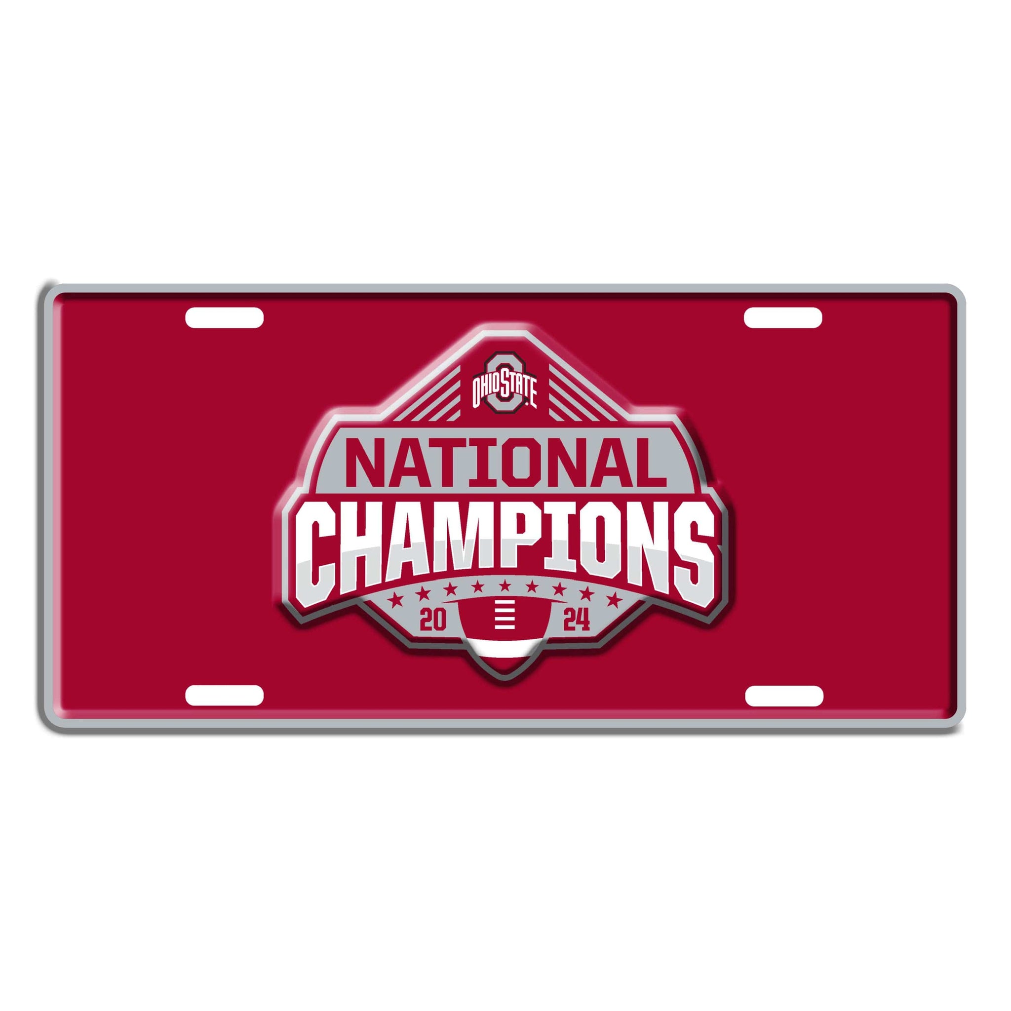 Official Ohio State 2024 National Champions Logo 12"x6" Metal Plate Flat - Ohio State Buckeyes - Flyclothing LLC