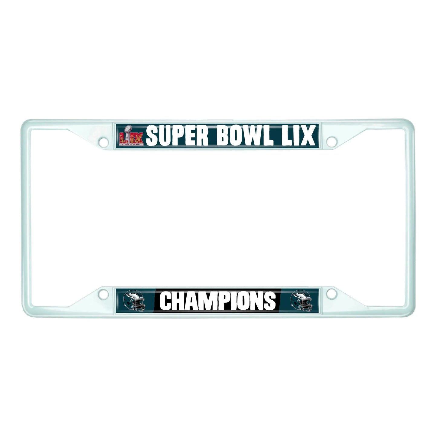 Philadelphia Eagles Super Bowl LIX Champions License Plate Frame White - Philadelphia Eagles - Flyclothing LLC