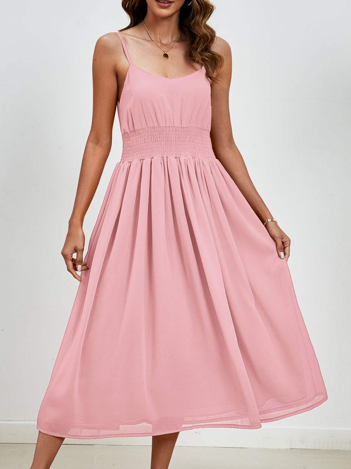 Scoop Neck Midi Cami Dress - Trendsi - Flyclothing LLC