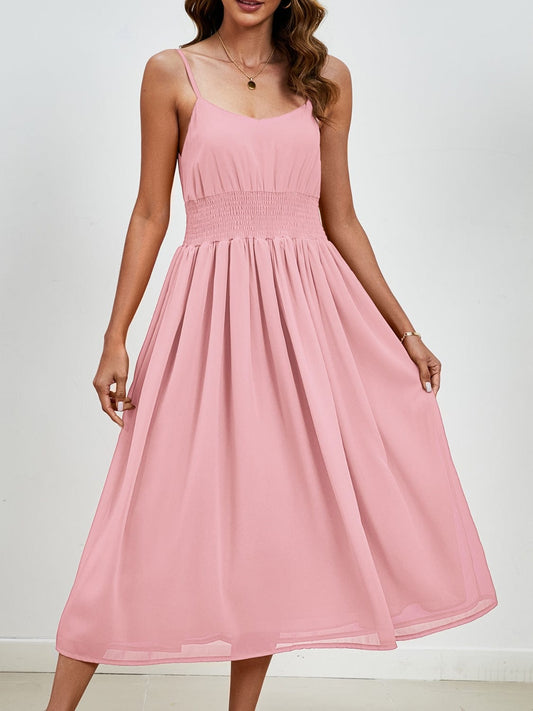 Scoop Neck Midi Cami Dress - Trendsi