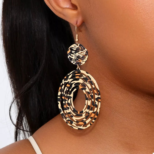Leopard Print Dangle Earrings - Trendsi - Flyclothing LLC