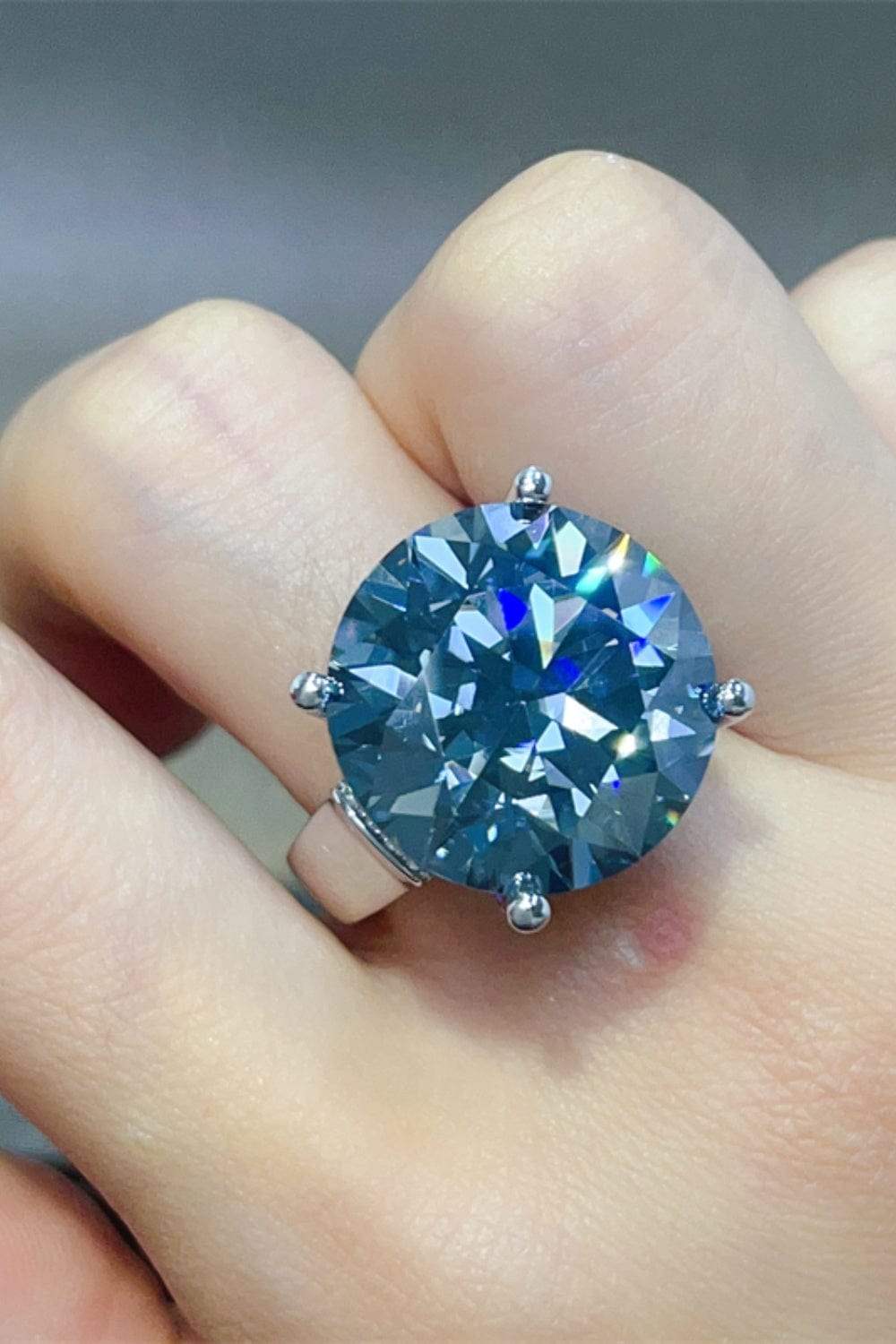20 Carat Moissanite 925 Sterling Silver Ring - Trendsi - Flyclothing LLC