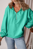 Pocketed Half Zip Dropped Shoulder Hoodie - Trendsi - Flyclothing LLC