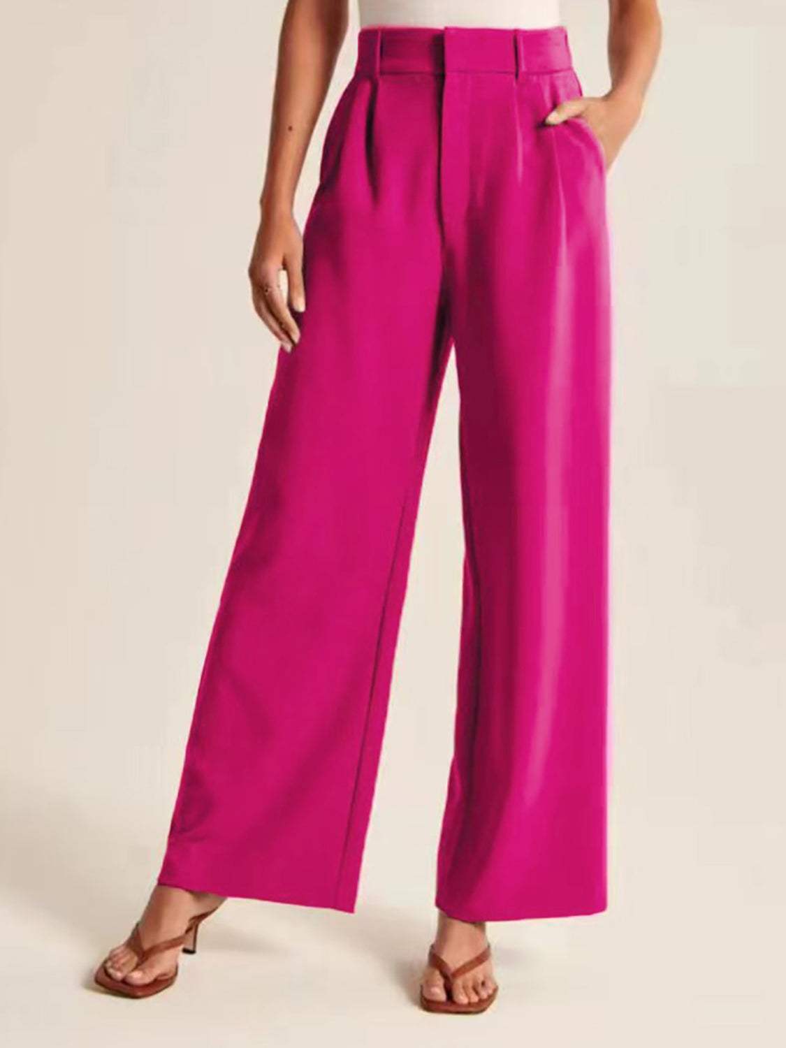 High Waist Wide Leg Pants - Trendsi - Flyclothing LLC