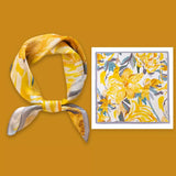 Floral Print Silk Square Scarf - Trendsi - Flyclothing LLC