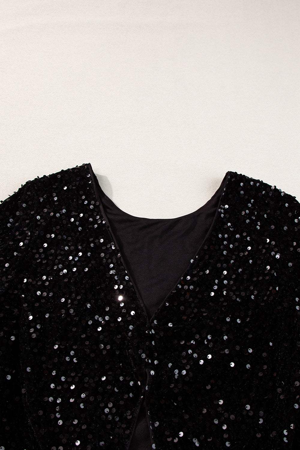 Sequin Round Neck Long Sleeve Blouse - Trendsi - Flyclothing LLC