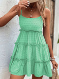 Frill Spaghetti Strap Tiered Dress - Trendsi - Flyclothing LLC