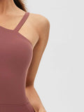 Cutout Asymmetrical Neck Active Jumpsuit - Trendsi - Flyclothing LLC