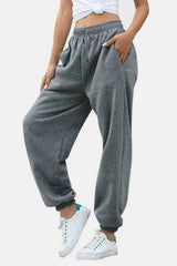 Elastic Waist Joggers with Pockets - Trendsi - Flyclothing LLC