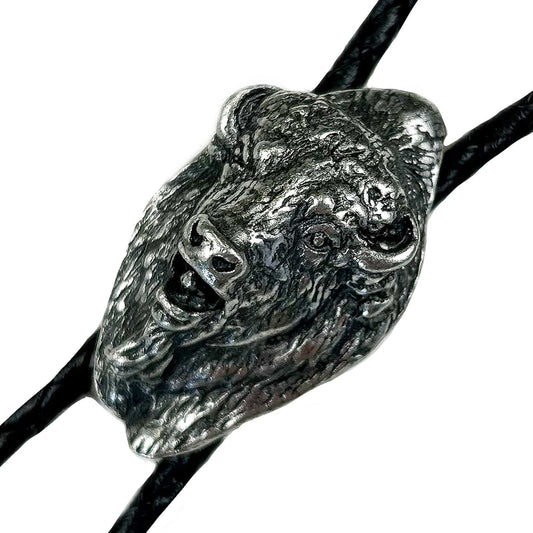 Rockmount Ranch Ware Buffalo Head Western Bolo Tie in Pewter - Rockmount Clothing - Flyclothing LLC