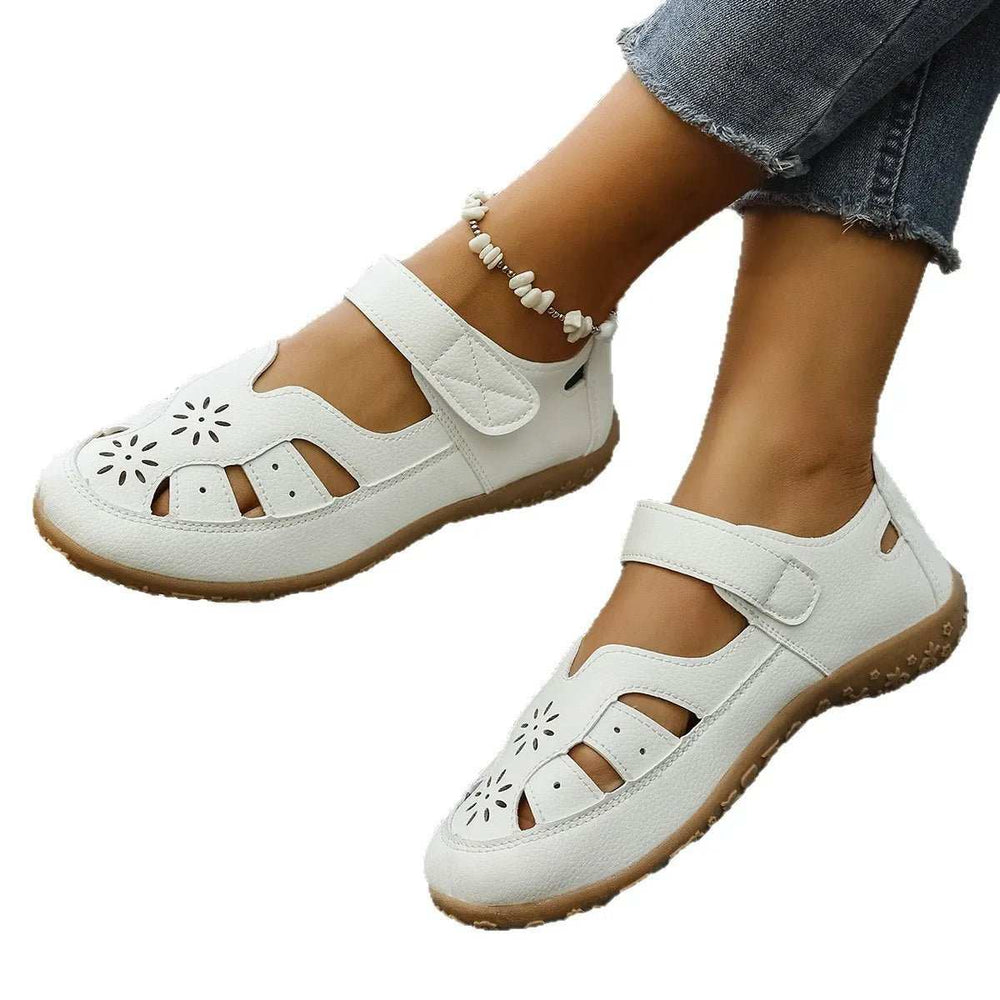 Cutout Velcro Straps Sandals - Trendsi - Flyclothing LLC