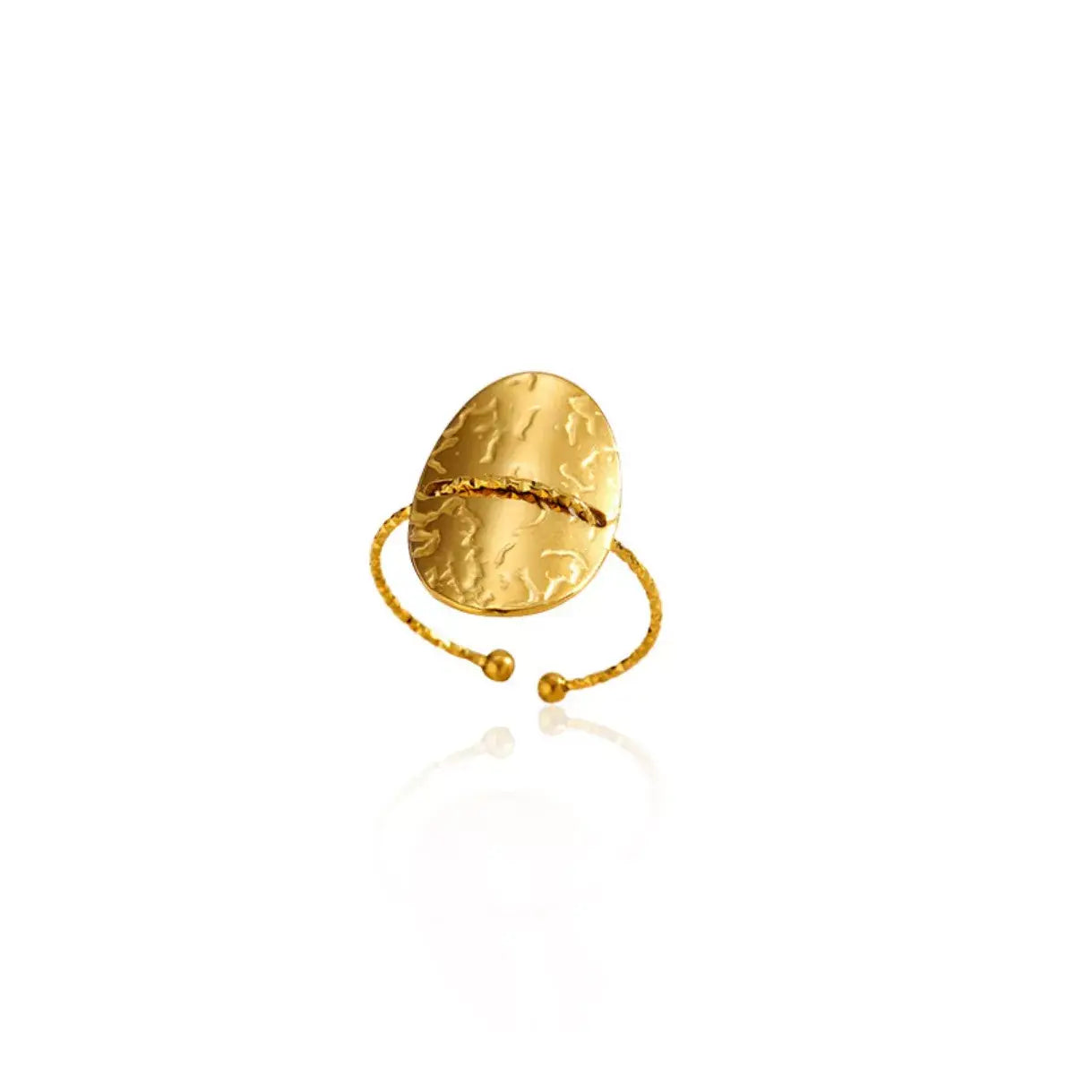 Hammered Disc Open Ring - Trendsi - Flyclothing LLC