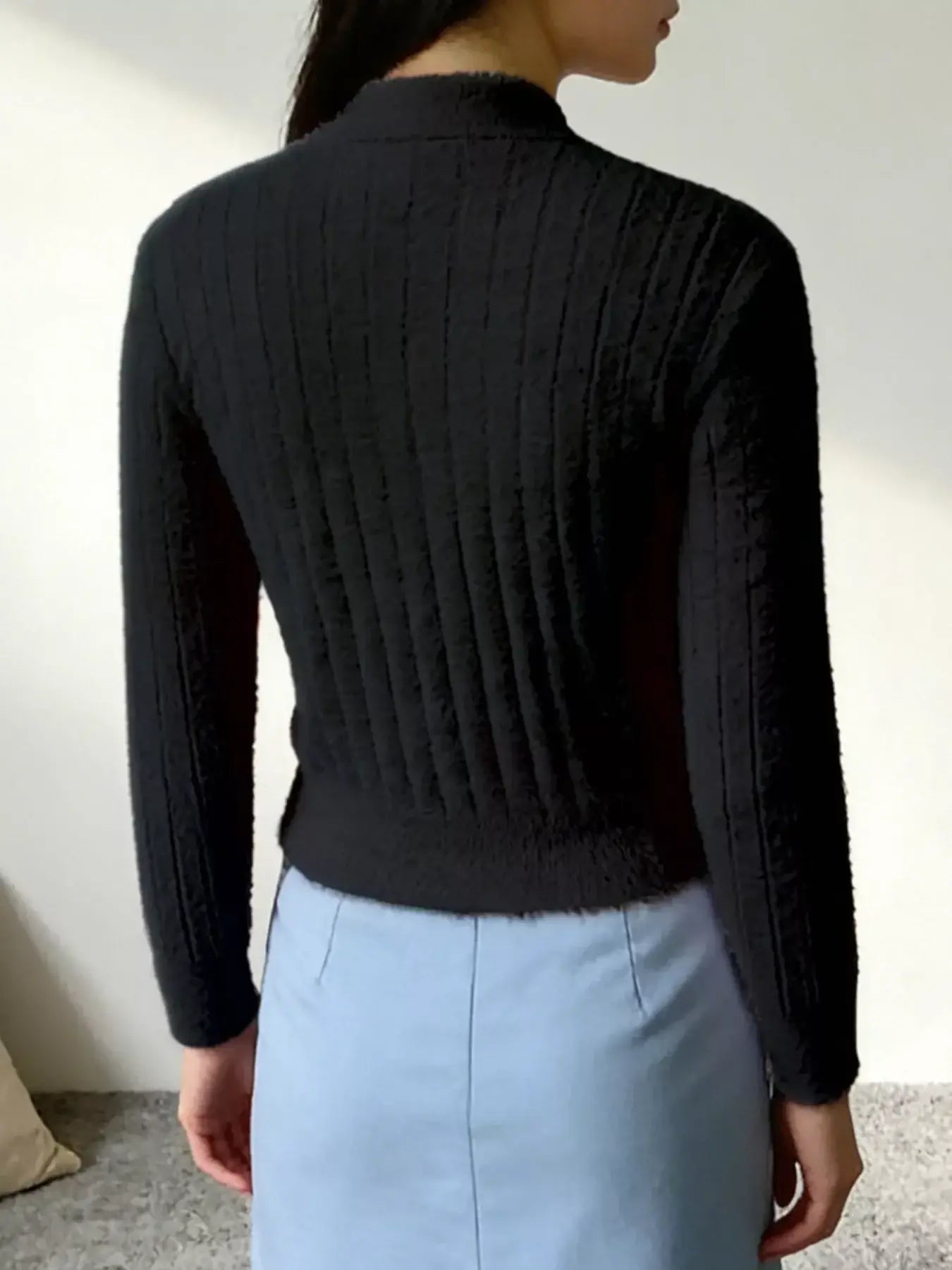 Button Up Ribbed Knit Cardigan - Trendsi - Flyclothing LLC