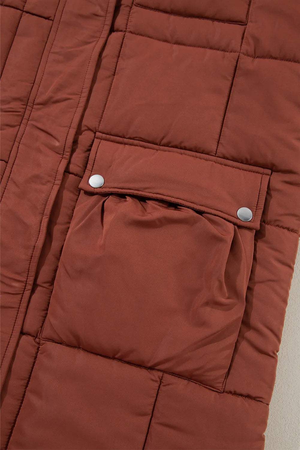 Pocketed Bubble Texture Long Sleeve Longline Winter Coat - Trendsi - Flyclothing LLC