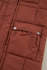 Pocketed Bubble Texture Long Sleeve Longline Winter Coat - Trendsi - Flyclothing LLC