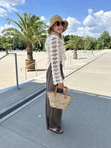 Crochet Long Sleeve Knit Cover Up - Trendsi - Flyclothing LLC