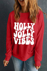 Letter Graphic Round Neck Long Sleeve Sweatshirt - Trendsi - Flyclothing LLC