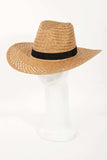 Fame Basket Weave Straw Sun Hat - Trendsi - Flyclothing LLC