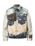 Men's Lace Up Back Button Up Denim Jacket - Trendsi - Flyclothing LLC
