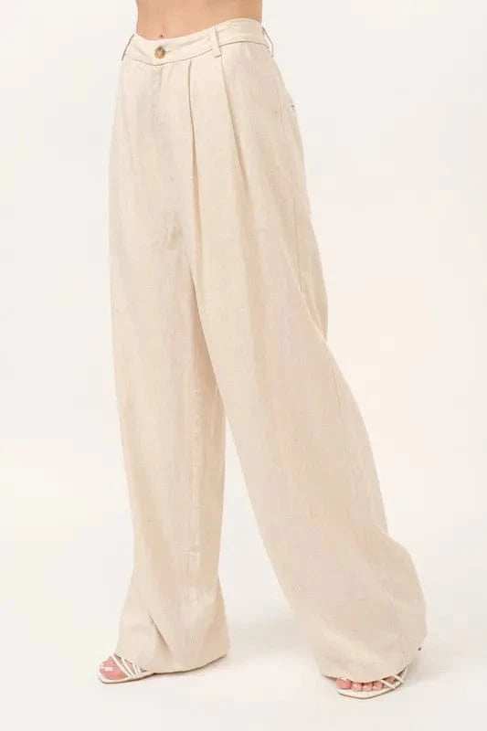 And The Why High-Rise Wide Leg Linen Blended Pants - Trendsi - Flyclothing LLC