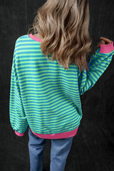 Pumpkin Striped Long Sleeve Sweatshirt - Trendsi - Flyclothing LLC
