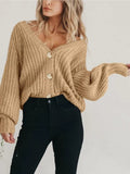 Button Up Long Sleeve Cardigan - Trendsi
