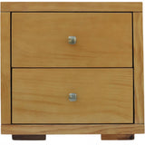 Moma Oak Wood Platform Queen Bed With Two Nightstands - Homeroots - Flyclothing LLC