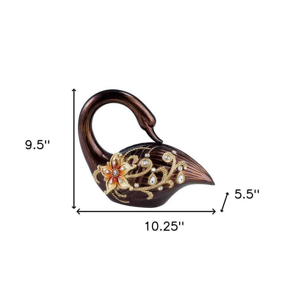 10" Bronze And Gold Polyresin Dove Statue Sculpture - Homeroots - Flyclothing LLC