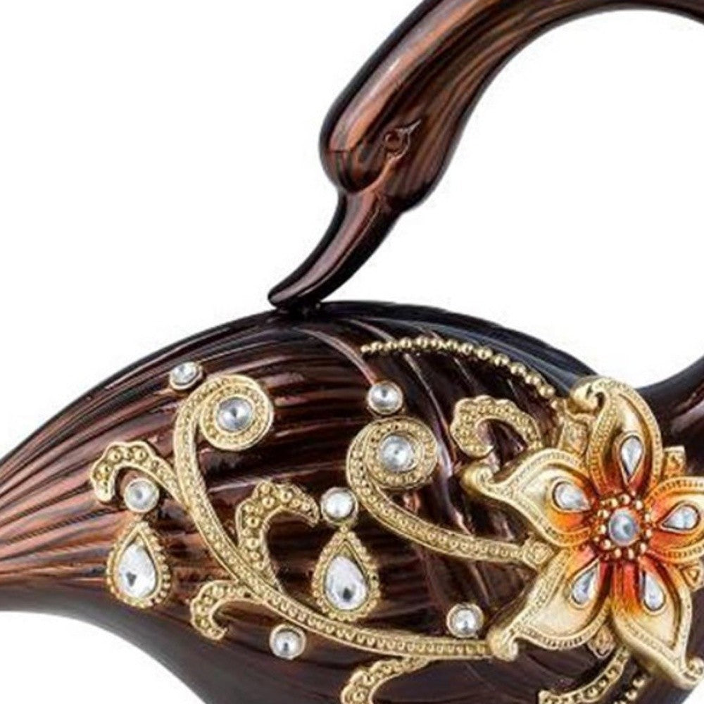 10" Bronze And Gold Polyresin Dove Statue Sculpture - Homeroots - Flyclothing LLC