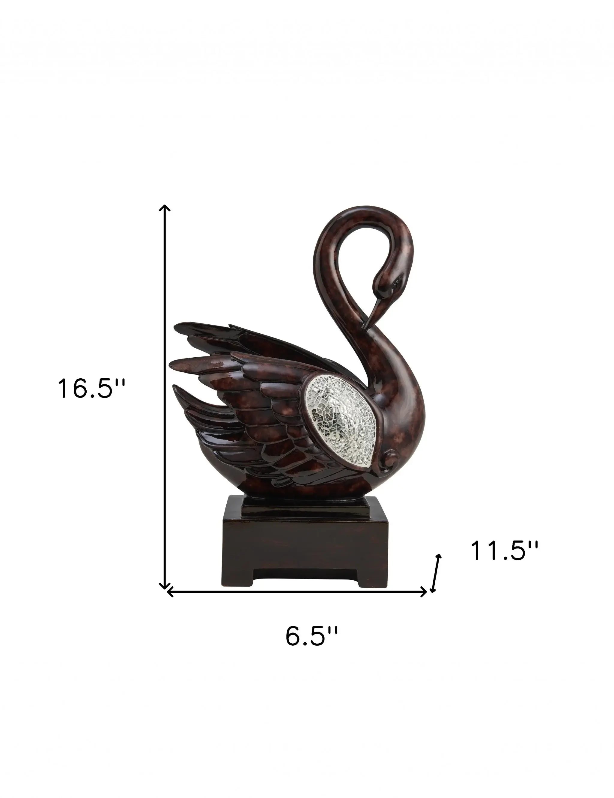 17" Marbleized Cherry Brown Dove Figurine Sculpture - Homeroots - Flyclothing LLC