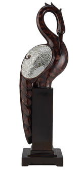27" Marbleized Cherry Brown Polyresin Crane Figurine Sculpture - Homeroots - Flyclothing LLC