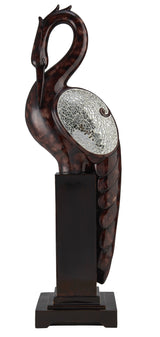 27" Marbleized Cherry Brown Polyresin Crane Figurine Sculpture - Homeroots - Flyclothing LLC