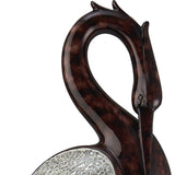 27" Marbleized Cherry Brown Polyresin Crane Figurine Sculpture - Homeroots
