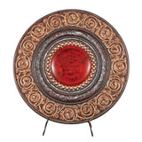 21" Red And Brown Round Polyresin Decorative Plaque - Homeroots - Flyclothing LLC