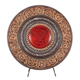 21" Red And Brown Round Polyresin Decorative Plaque - Homeroots - Flyclothing LLC