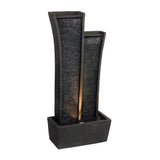 41" Grey Polyresin Tower Indoor Outdoor Tabletop Fountain - Homeroots