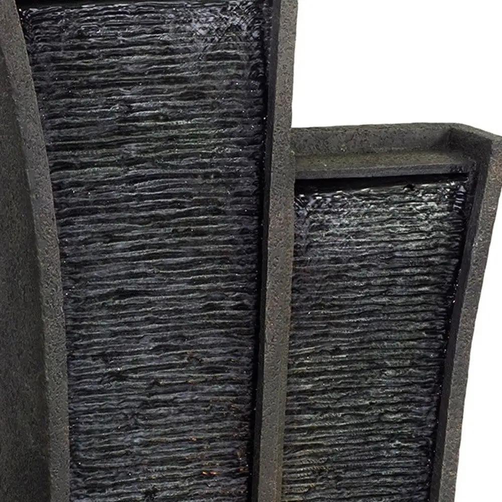 41" Grey Polyresin Tower Indoor Outdoor Tabletop Fountain - Homeroots