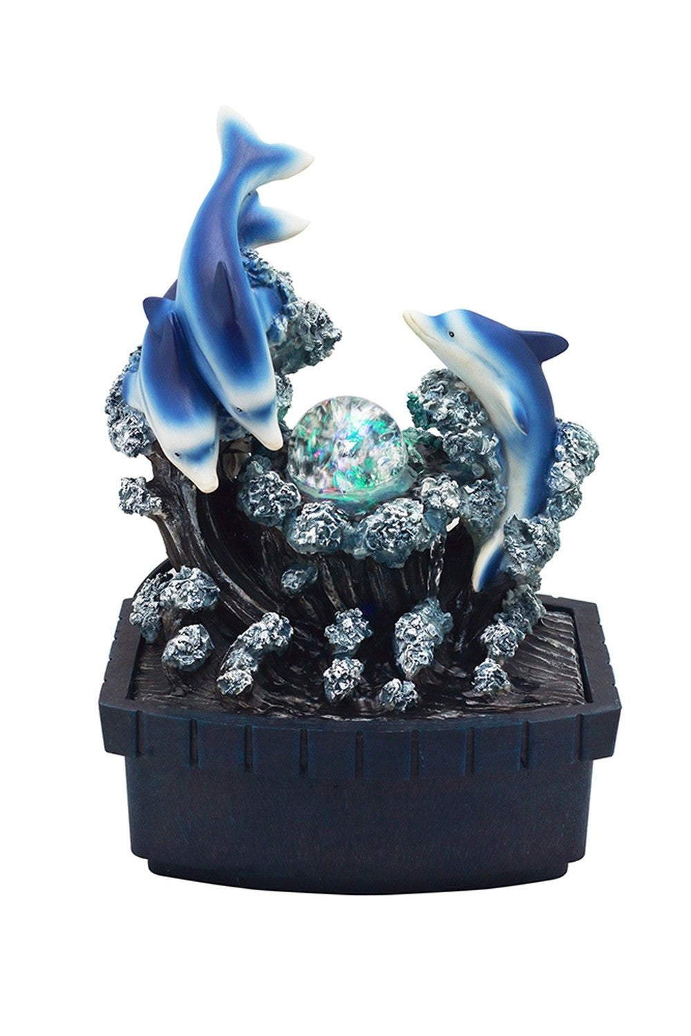 11" Blue Polyresin Dolphins Tabletop Fountain - Homeroots - Flyclothing LLC