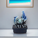 11" Blue Polyresin Dolphins Tabletop Fountain - Homeroots - Flyclothing LLC