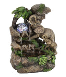 11" Gray  Polyresin Elephant Tabletop Fountain with Light - Homeroots