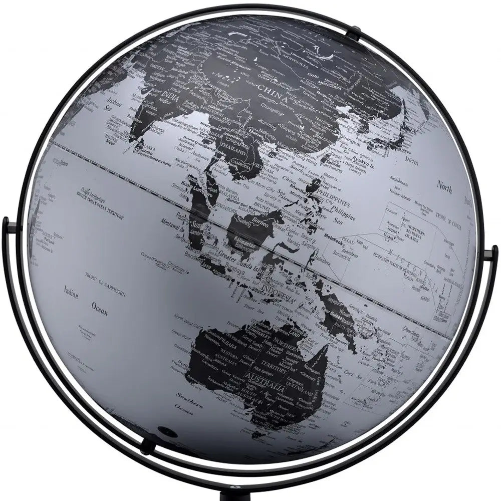 21" Black And Silver Modern Polyresin Globe - Homeroots - Flyclothing LLC