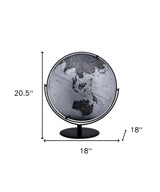 21" Black And Silver Modern Polyresin Globe - Homeroots - Flyclothing LLC
