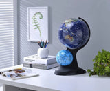 18" Blue Black And Navy Polyresin Dual Globe - Homeroots