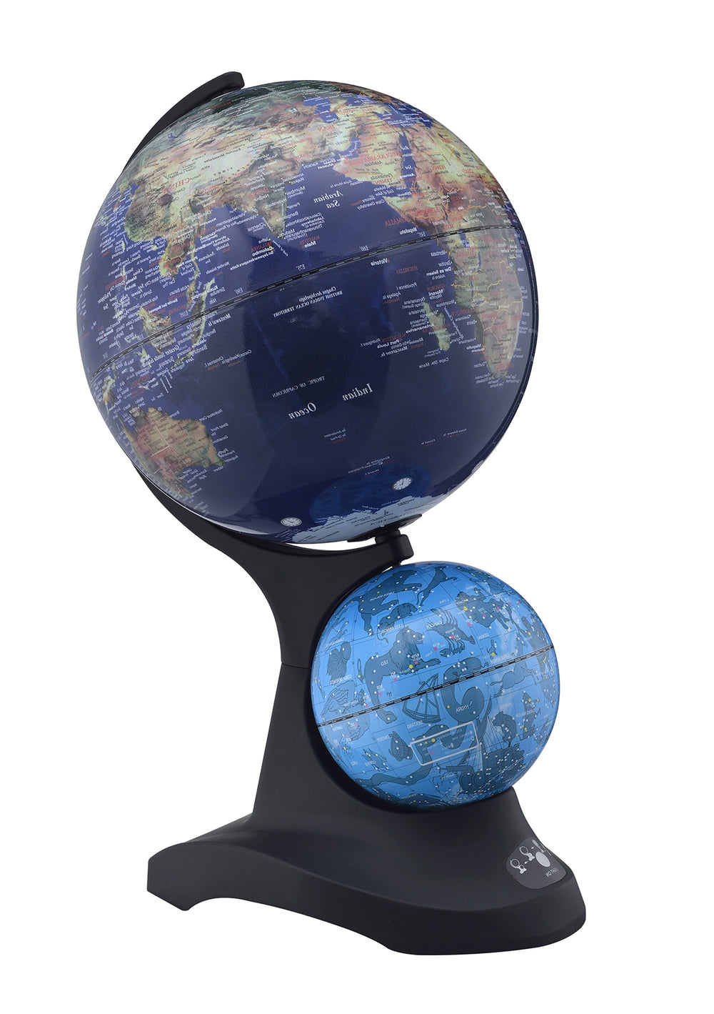 18" Blue Black And Navy Polyresin Dual Globe - Homeroots
