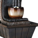 10" Brown Textured Polyresin Tabletop Fountain with LED Light - Homeroots - Flyclothing LLC
