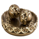 12" Gold Polyresin Decorative Bowl - Homeroots