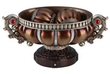 9" Reddish Bronze And Silver Polyresin Decorative Bowl With Orbs - Homeroots