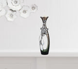 16" Ornate Faux Crystal Tabletop Pillar Candle Holder - Homeroots - Flyclothing LLC