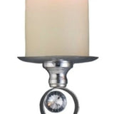 Set Of Two Silver and Blue Bling Tabletop Pillar Candle Holders - Homeroots - Flyclothing LLC